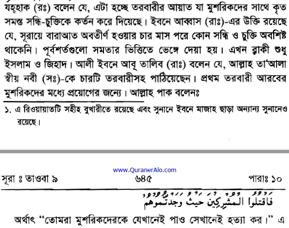 একটি তরবারির আয়াতের (The sword verse) পর্যালোচনা, প্রেক্ষাপট ও অন্যান্য 98 তরবারির 97