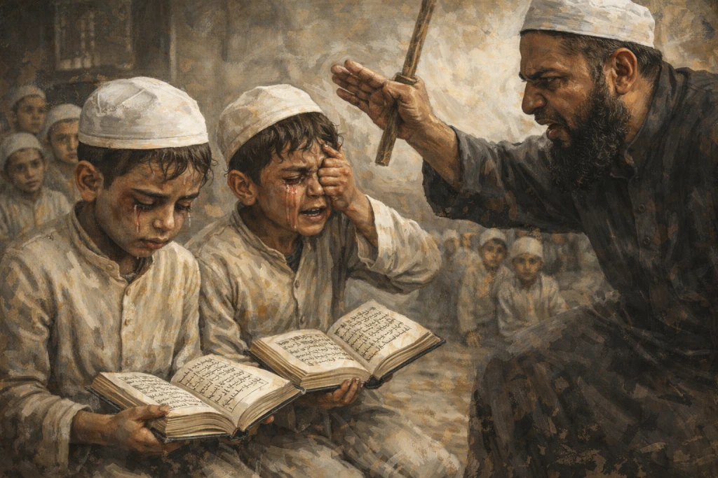 শিশুদের মারপিট করে ধর্মপালন