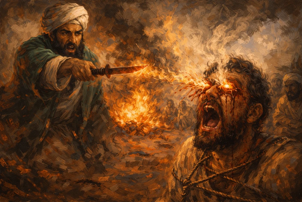 পাথর বা চাকু ছুড়ে চোখ নষ্ট করা