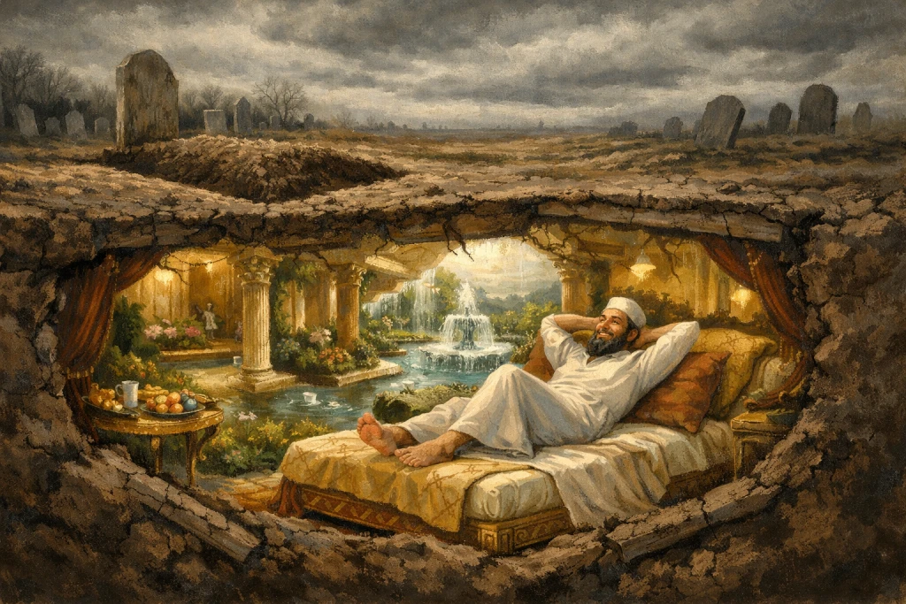 ইসলামী বিশ্বাস অনুসারে পুণ্যবানদের কবর ৭০ হাত প্রশস্ত বিলাসবহুল ফ্ল্যাটে পরিণত হয়