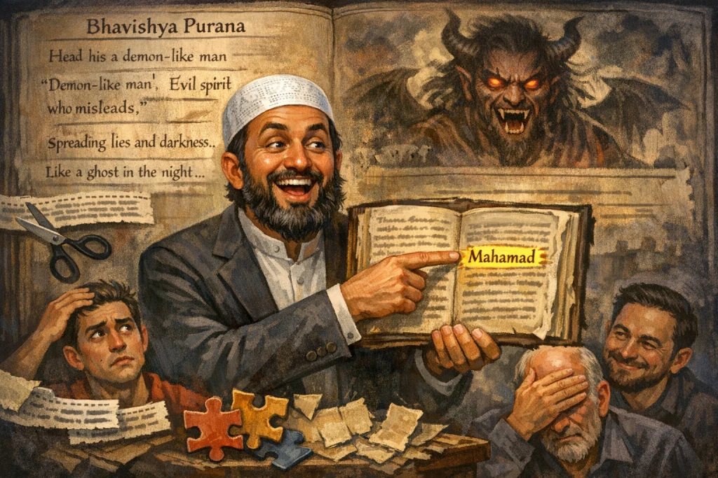 ভবিষ্য পুরানে মুহাম্মদের নাম বিষয়ে জাকির নায়েকের ইসলামিক জোচ্চুরি