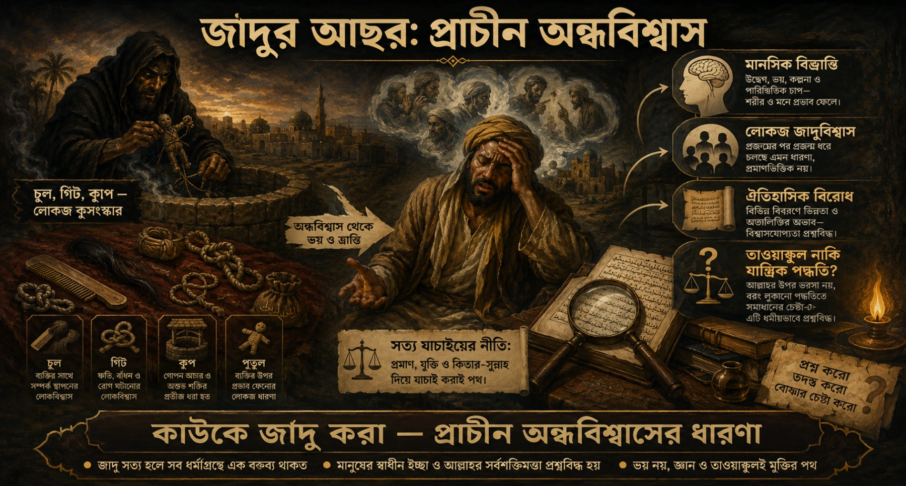 কুন ফায়াকুন বনাম জাদুর গিঁট: মুহাম্মদের জাদুগ্রস্ততা ও আল্লাহর সার্বভৌমত্বের সংকট জাদুর গিঁট