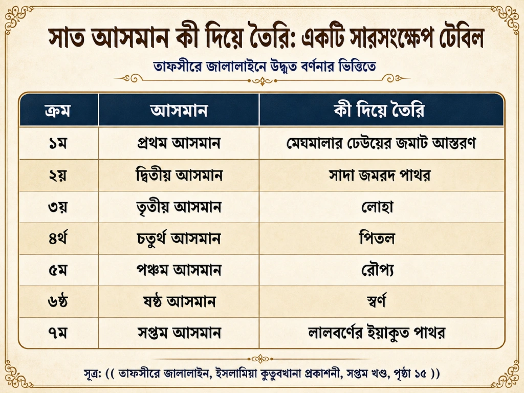 ইসলাম অনুসারে আসমানসমূহ কিসের তৈরি? 2 আসমান 1