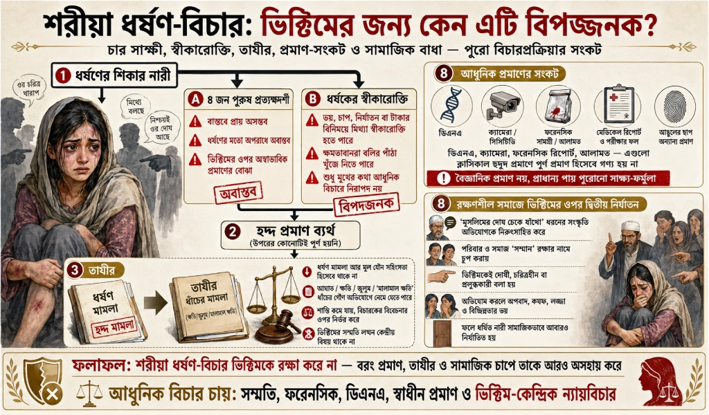 ইসলামি শরিয়তে ধর্ষণের শাস্তি কেন ধর্ষিতার জন্য বিপদজনক ধর্ষণ