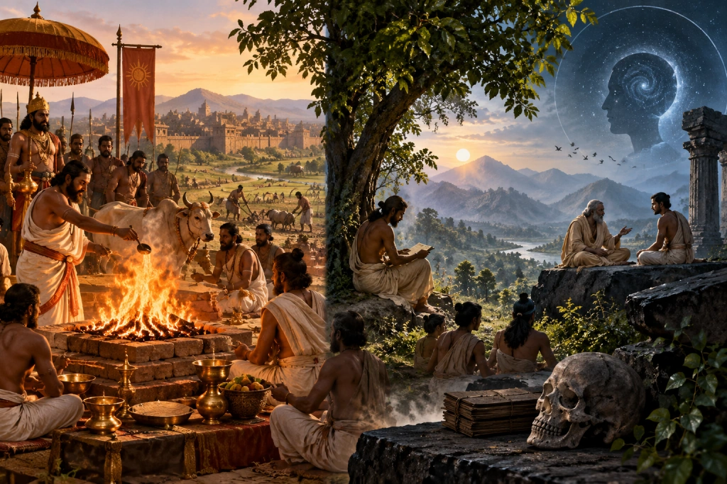 বৈদিক সাহিত্য, ধর্ম ও সমাজ (Vedic Literature, Religion and Society) – খণ্ড ২: ব্রাহ্মণ, আরণ্যক, উপনিষদ ও বৈদিক দর্শনের উত্থান বৈদিক সাহিত্য, ধর্ম ও সমাজ (Vedic Literature, Religion and Society) – খণ্ড ২: ব্রাহ্মণ, আরণ্যক, উপনিষদ ও বৈদিক দর্শনের উত্থান